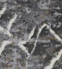 Grey & Beige Abstract Polyester 6 x 9 Feet Machine Made Carpet