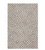 Grey & Beige Hair On Leather Geometrical Hand Woven 4X6ft   Carpet