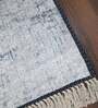 Grey & Blue Faux Silk Abstract 3 x 5 Feet Hand Woven Carpet -Avioni Collection