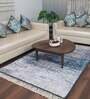 Grey & Blue Faux Silk Abstract 3 x 5 Feet Hand Woven Carpet -Avioni Collection