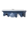 Grey & Blue Solid Wood Handcarved Shila Floating Wall Shelf
