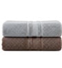 Grey & Brown Soft Cotton 500 GSM Solid Bath Towel Pack Of 2