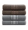 Grey & Brown Soft Cotton 500 GSM Solid Bath Towel Pack Of 4