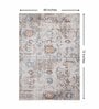 Grey & Brown Abstract Polyester 4 x 6 Feet Machine Made Carpet