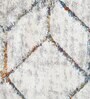 Grey & Brown Abstract Polyester 5 x 7 Feet Machine Made Carpet