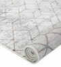 Grey & Brown Abstract Polyester 5 x 7 Feet Machine Made Carpet