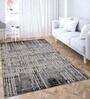 Grey & Cream Abstract Polyester 3 x 5 Feet Machine Made Carpet