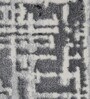 Grey & Cream Abstract Polyester 3 x 5 Feet Machine Made Carpet