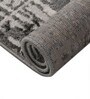 Grey & Cream Abstract Polyester 3 x 5 Feet Machine Made Carpet