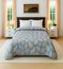 Grey & Cream Cotton Floral 300 GSM Double Bed Cotton Comforter