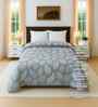 Grey & Cream Cotton Floral 300 GSM Double Bed Cotton Comforter