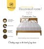 Grey & Cream Glace Cotton Solid Elastic Fitted King Bedsheet With 2 Pillow Covers