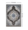 Grey & Cream Traditional Polyester 3 x 5 Feet Machine Made Carpet