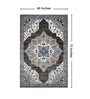 Grey & Cream Traditional Polyester 4 x 6 Feet Machine Made Carpet