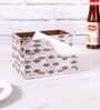 Grey & Gold MDF Wood Barfi Cutlery Tissue Holder
