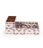Grey & Gold MDF Wood Barfi Cutlery Tissue Holder