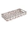 Grey & Gold MDF Wood Barfi  Rectangle Serving Tray