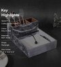 Grey & Gold MDF Wood Grey spiral Cutlery Tissue Holder