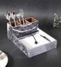 Grey & Gold MDF Wood Grey spiral Cutlery Tissue Holder