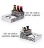 Grey & Gold MDF Wood Grey spiral Cutlery Tissue Holder