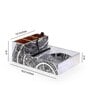 Grey & Gold MDF Wood Grey spiral Cutlery Tissue Holder