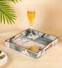 Grey & Gold MDF Wood New Onyx  Square Serving Tray
