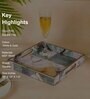 Grey & Gold MDF Wood New Onyx  Square Serving Tray