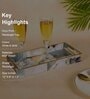 Grey & Gold MDF Wood Onyx  Rectangle Serving Tray