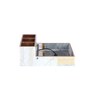 Grey & Gold Mdf Wood Rectangle 1 Pcs Cutlery Cum Tissue Holder
