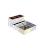 Grey & Gold Mdf Wood Rectangle 1 Pcs Cutlery Cum Tissue Holder