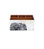 Grey & Gold Mdf Wood Rectangle 1 Pcs Cutlery Holder
