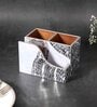 Grey & Gold MDF Wood Spiral Cutlery Tissue Holder