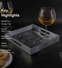 Grey & Gold MDF Wood Spiral  Square Serving Tray