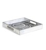 Grey & Gold MDF Wood Spiral  Square Serving Tray