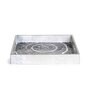 Grey & Gold MDF Wood Spiral  Square Serving Tray