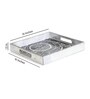 Grey & Gold MDF Wood Spiral  Square Serving Tray