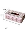 Grey Gold Resin Printed Wooden Tissue Paper Holder Box for Dining Room