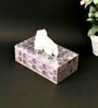 Grey Gold Resin Printed Wooden Tissue Paper Holder Box for Dining Room