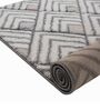 Grey & Ivory Geometric Freize 6 x 9 Feet  Machine -Made Carpet