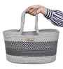 Grey & Light Grey Polypropelyene Floris Tote Storage Basket