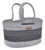 Grey & Light Grey Polypropelyene Floris Tote Storage Basket