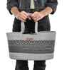 Grey & Light Grey Polypropelyene Floris Tote Storage Basket