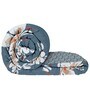 Grey   Microfiber Floral 180 GSM Fusion Reversible Double Comforter