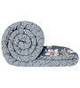 Grey   Microfiber Floral 180 GSM Fusion Reversible Double Comforter
