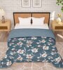 Grey   Microfiber Floral 180 GSM Fusion Reversible Double Comforter