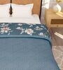 Grey   Microfiber Floral 180 GSM Fusion Reversible Double Comforter