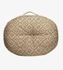 Grey & Mustard Geometric Polyester 22x22 Inches Floor Cushion