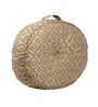 Grey & Mustard Geometric Polyester 22x22 Inches Floor Cushion