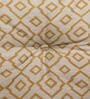 Grey & Mustard Geometric Polyester 22x22 Inches Floor Cushion