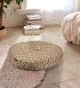 Grey & Mustard Geometric Polyester 22x22 Inches Floor Cushion